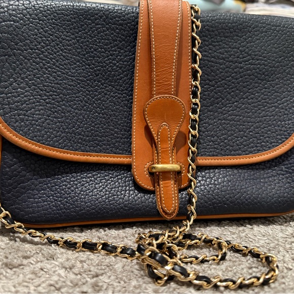 Dooney & Bourke Black and Brown Crossbody Bag with unbranded chain - Picture 1 of 12